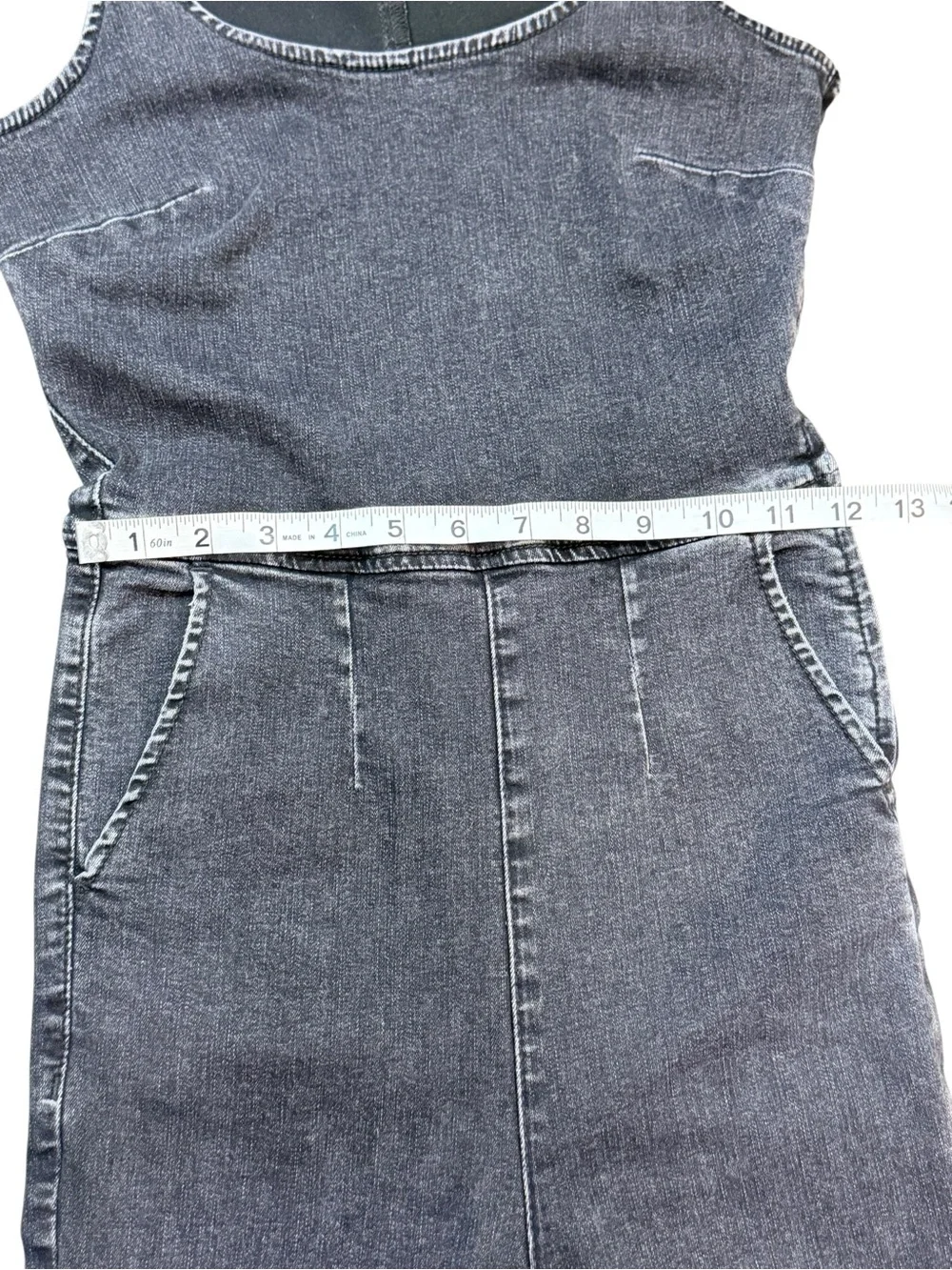 Free People Denim Jumpsuit Dark Wash Sleeveless Stretch One Piece Size 2